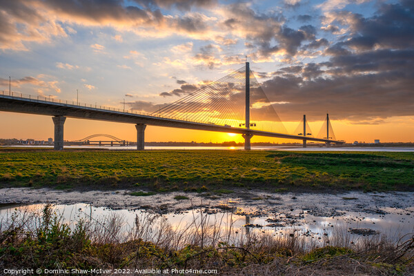 Two Bridges across the Mersey Picture Board by Dominic Shaw-McIver