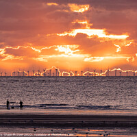Buy canvas prints of The Majestic Sunset Over Burbo Bank Windfarm by Dominic Shaw-McIver