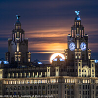 Buy canvas prints of Moonrise over the Liver Building by Dominic Shaw-McIver