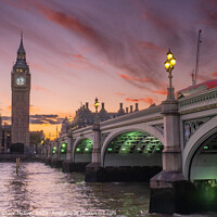 Buy canvas prints of Sunset at Westminster Bridge by Dominic Shaw-McIver