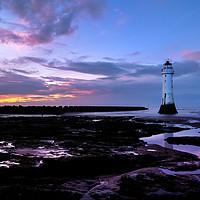 Buy canvas prints of Majestic Sunset at New Brighton Lighthouse by Dominic Shaw-McIver