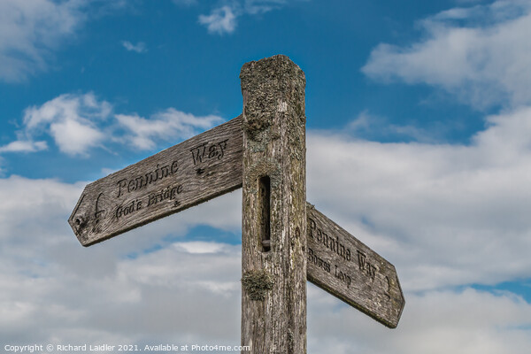 Pennine Way Signpost, Gods Bridge and Bowes Loop  Picture Board by Richard Laidler