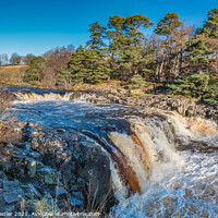Buy canvas prints of Low Force Waterfall, Teesdale, Winter Panorama by Richard Laidler