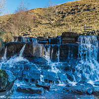 Buy canvas prints of Ettersgill Waterfall in Winter Sun by Richard Laidler