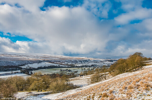 A wintry view towards Holwick, Teesdale from Middle Side Picture Board by Richard Laidler