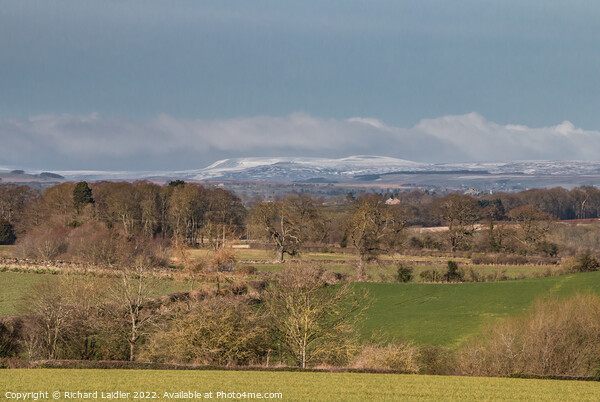 Fresh Snow on Cross Fell from Wycliffe Picture Board by Richard Laidler