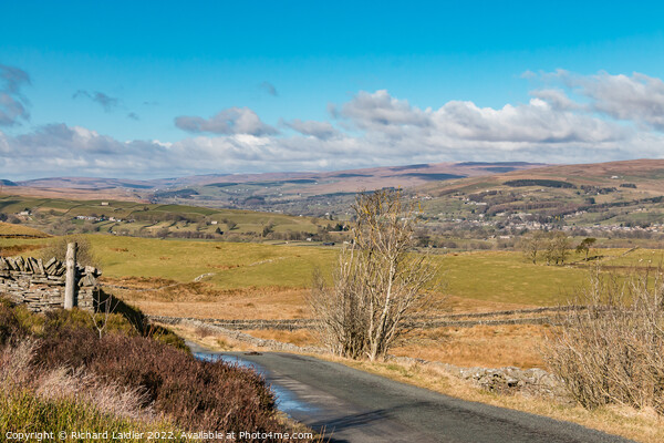 Middleton and Upper Teesdale from Bail Hill Picture Board by Richard Laidler
