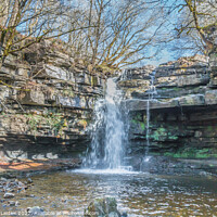 Buy canvas prints of Summerhill Force Waterfall and Gibson's Cave by Richard Laidler