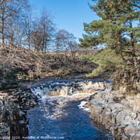 Buy canvas prints of Tees Cascade at Low Force from Wynch Bridge by Richard Laidler