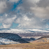 Buy canvas prints of Cronkley Scar, Mickle Fell and Widdybank Fell with a dusting of snow by Richard Laidler
