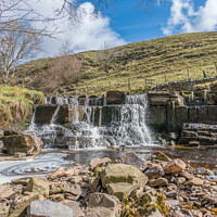 Buy canvas prints of Ettersgill Waterfall in Spring Sun by Richard Laidler