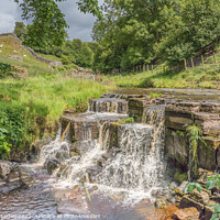 Buy canvas prints of Waterfall on Ettersgill beck in Summer Sunshine by Richard Laidler