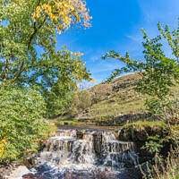 Buy canvas prints of Ettersgill Beck Waterfall Autumn Tints by Richard Laidler