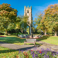 Buy canvas prints of Friary Gardens and Grey Friars Tower Richmond. North Yorkshire by Richard Laidler