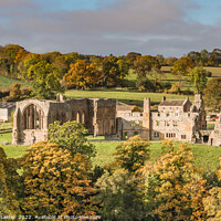 Buy canvas prints of Egglestone Abbey in Autumn Sun (1) by Richard Laidler