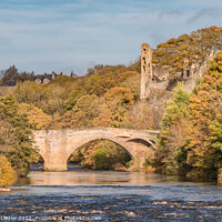 Buy canvas prints of Barnard Castle County Bridge and Castle Ruins in Autumn by Richard Laidler
