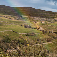 Buy canvas prints of Swaledale Barns and Rainbow (2) by Richard Laidler