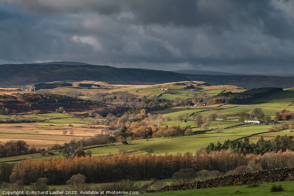 Sunshine and Shadows on Upper Teesdale from Stable Edge Picture Board by Richard Laidler
