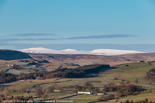 Three Wintry Pennine Peaks Picture Board by Richard Laidler