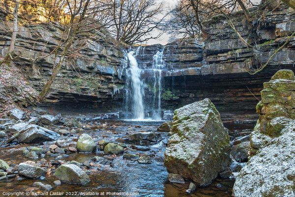 A Wintry Summerhill Force Picture Board by Richard Laidler