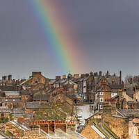Buy canvas prints of Barney Rooftops and Rainbow by Richard Laidler