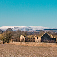 Buy canvas prints of Snowy Cross Fell from Thorpe, Teesdale by Richard Laidler