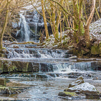 Buy canvas prints of Wintry Bow Lee Beck and Summerhill Force, Teesdale (2) by Richard Laidler