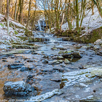 Buy canvas prints of Wintry Bow Lee Beck and Summerhill Force, Teesdale (1)  by Richard Laidler