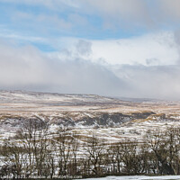 Buy canvas prints of Holwick from Middle Side in Patchy Snow by Richard Laidler