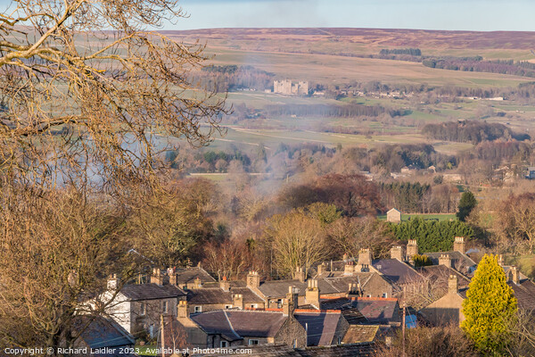 Autumn Light on West Burton and Castle Bolton, Wensleydale Picture Board by Richard Laidler