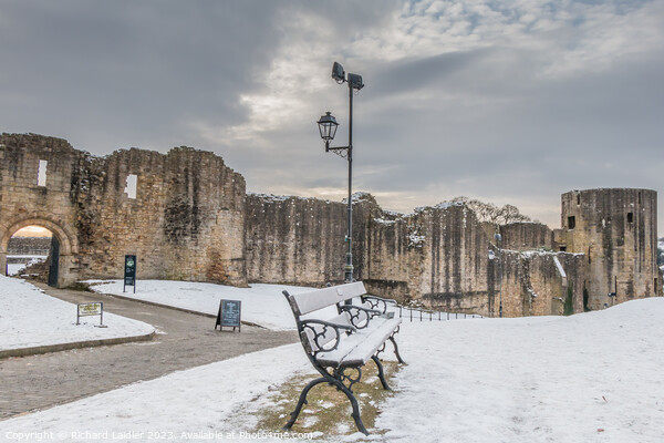 Barnard Castle Ruins, Teesdale, in Snow Picture Board by Richard Laidler