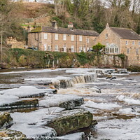 Buy canvas prints of Iced Tees at Demesnes Mill, Barnard Castle (2) by Richard Laidler
