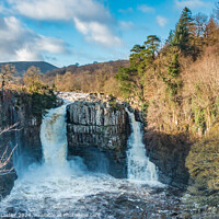 Buy canvas prints of High Force Waterfall in Spate in January Sun by Richard Laidler