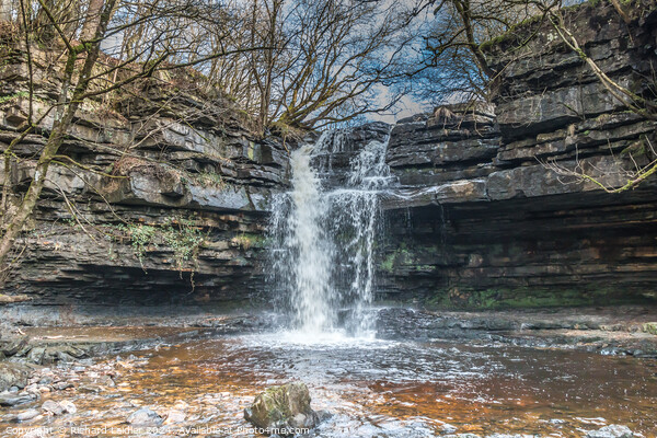 Summerhill Force Waterfall and Gibson's Cave Picture Board by Richard Laidler