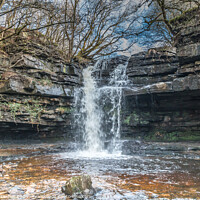 Buy canvas prints of Summerhill Force Waterfall and Gibson's Cave by Richard Laidler