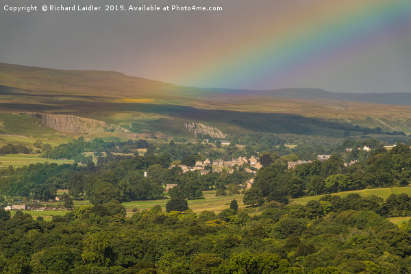 Rainbow over Middleton-in-Teesdale Picture Board by Richard Laidler