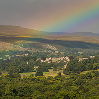 Buy canvas prints of Rainbow over Middleton-in-Teesdale by Richard Laidler