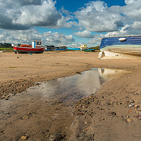 Buy canvas prints of Boats Moored in Alnmouth Harbour at Low Tide by Richard Laidler