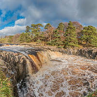 Buy canvas prints of Swollen River Tees at Low Force Waterfall, Autumn by Richard Laidler