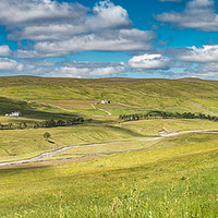Buy canvas prints of Harwood Farms, Upper Teesdale, Panorama by Richard Laidler