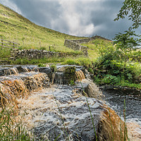 Buy canvas prints of Ettersgill Beck Waterfall in Spate 1 by Richard Laidler