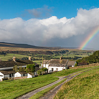 Buy canvas prints of Arla Burn Farm to Holwick and Rainbow, Teesdale by Richard Laidler