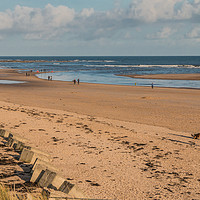 Buy canvas prints of Alnmouth Beach and Aln Estuary, Northumberland by Richard Laidler
