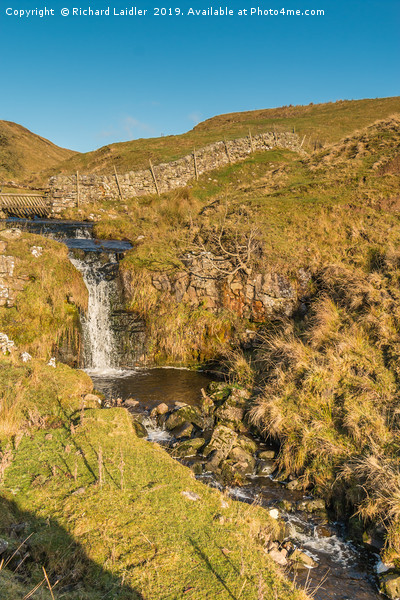 A Moorland Waterfall in Late Autumn Sunshine Picture Board by Richard Laidler