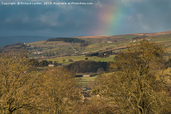 Winter Sun and Rainbow over Eggleston, Teesdale Picture Board by Richard Laidler