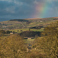 Buy canvas prints of Winter Sun and Rainbow over Eggleston, Teesdale by Richard Laidler