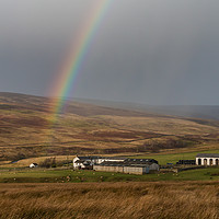 Buy canvas prints of Rainbow at Middle End Farm after Storm Atiyah by Richard Laidler