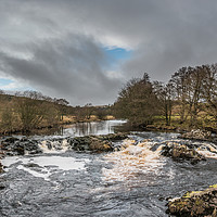 Buy canvas prints of River Tees Cascade in Winter Sun by Richard Laidler
