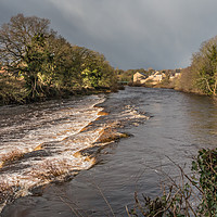 Buy canvas prints of River Tees at Barnard Castle in dramatic light by Richard Laidler