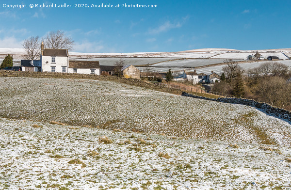 Three Ettersgill Farms in Winter Picture Board by Richard Laidler
